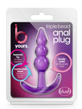 Byours Triple Bead Anchor Anal Plug Purple 1