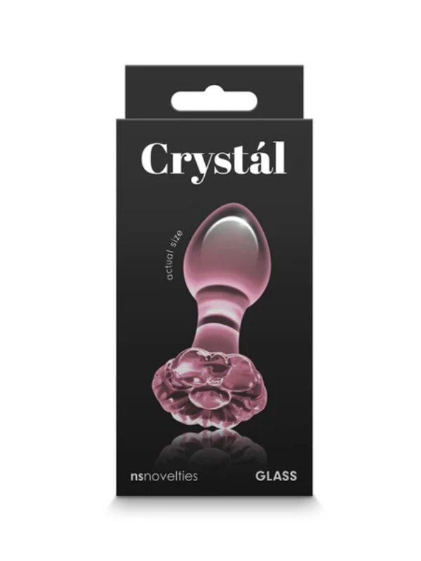 Crystal Glass Flower Anal Plug Pink 1