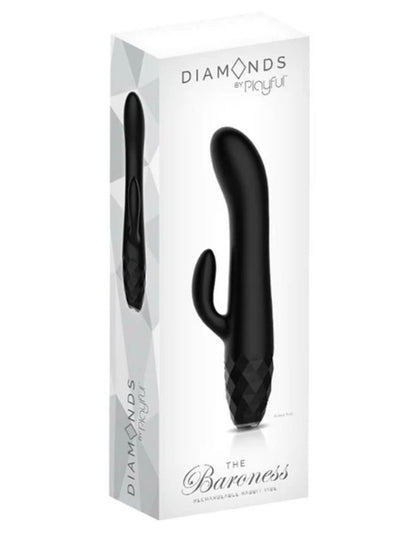 Diamonds by Playful The Baroness Rabbit Vibrator Black 1