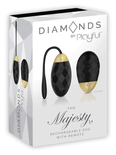 Diamonds by Playful The Majesty Rechargeable Remote Control Vibrating Egg Black 1