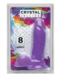 Doc Johnson Crystal Jellies 8-Inch Realistic Cock with Balls Purple 1