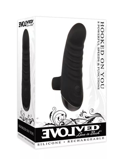 Evolved Hooked On You Finger Vibrator Black 1