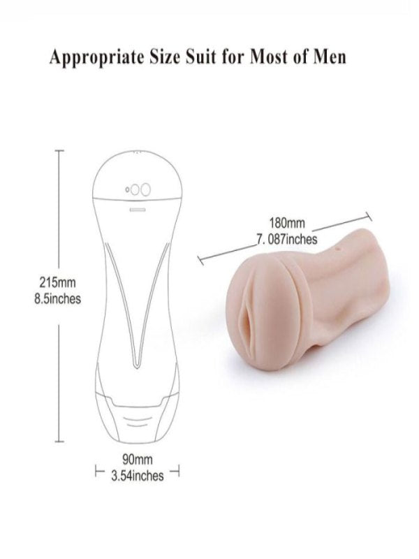 HiSmith Vibrating Pussy Stroker White with Kliclok Connection 6