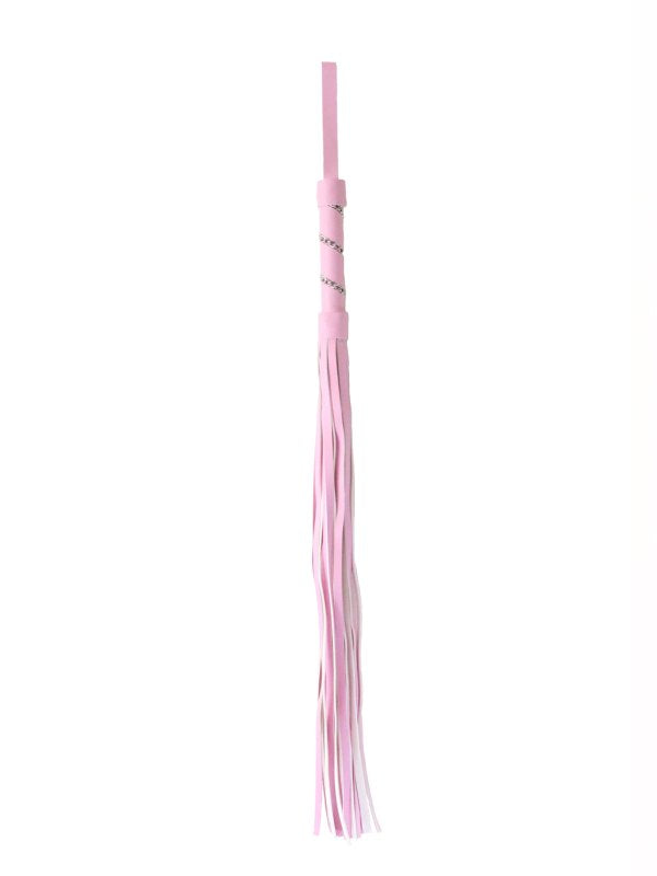 Love In Leather Chain Wrap Handle Flogger Pale Pink 1