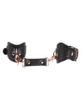 Love In Leather Shaped Ankle Cuffs Black/Rose Gold