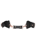 Love In Leather Shaped Ankle Cuffs Black/Rose Gold