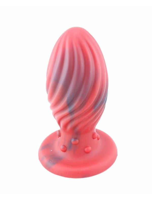 Luxe Outlet Dragon Egg Anal Plug Medium Red/Black 1