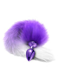 Metal Foxtail Small Anal PLug Purple/White 1