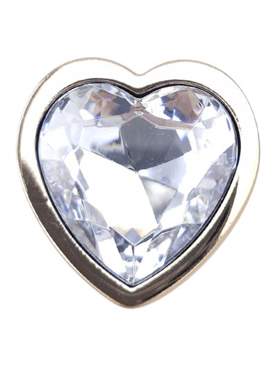 Metal Heart Gem Small Anal Plug Rose Gold/Clear 1