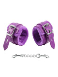 Poison Rose Fluffy Leather Wrist Cuff Purple 1