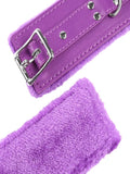 Poison Rose Fluffy Leather Wrist Cuff Purple 3