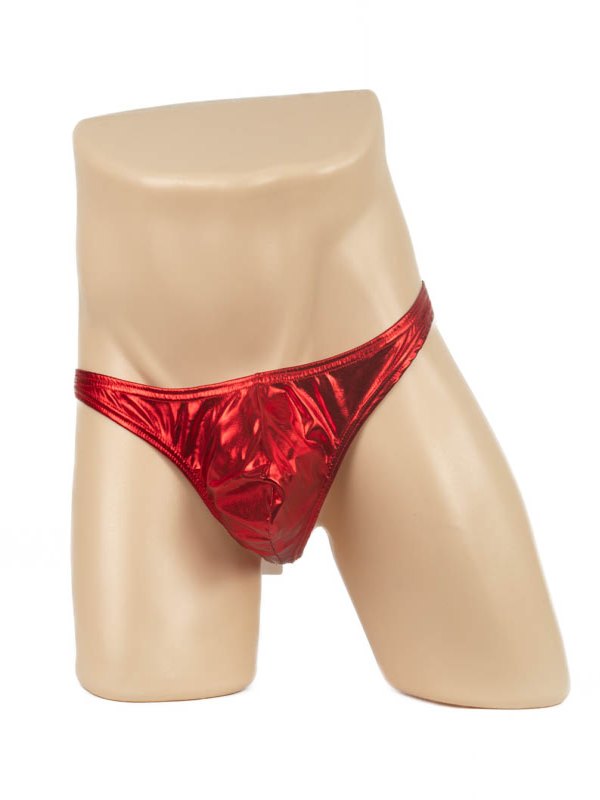 Poison Rose Lingerie Mens Metallic G-String Red