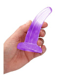 Real Rock 5" Non Realisitc Curved Dildo Purple 3