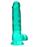 Real Rock 8" Dildo with Balls Turquoise 1