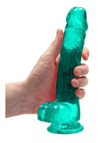 Real Rock 8" Dildo with Balls Turquoise 4