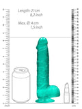 Real Rock 8" Dildo with Balls Turquoise 5