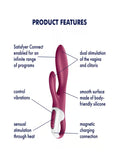 Satisfyer Heated Affair Connect App Rabbit Vibrator Burgundy 6