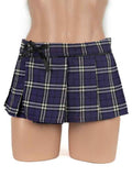 Poison Rose Schoolgirl Tartan Skirt S/M Purple 1