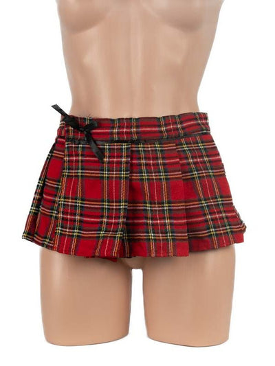 Poison Rose Schoolgirl Tartan Skirt XS Red 1