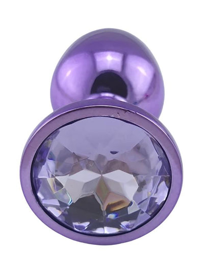 Steel Anal Plug Purple Small 1