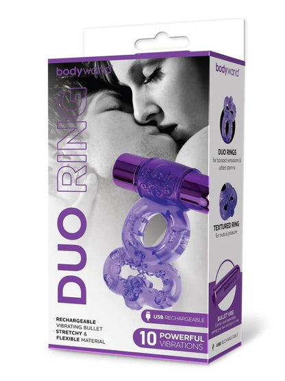 Bodywand Duo Vibrating Cock Ring Purple - Passionzone Adult Store