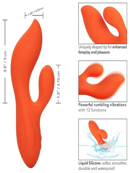 Calexotics Stella Liquid Silicone Dual Teaser Rabbit Vibrator - Passionzone Adult Store