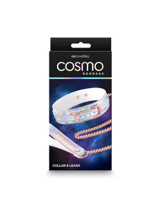 Cosmo Bondage Collection Holographic Collar & Leash - Passionzone Adult Store