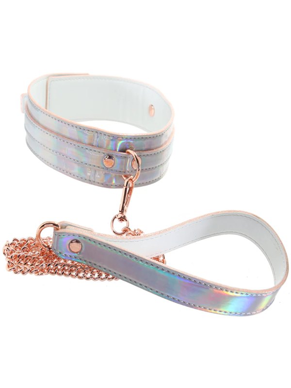 Cosmo Bondage Collection Holographic Collar & Leash - Passionzone Adult Store