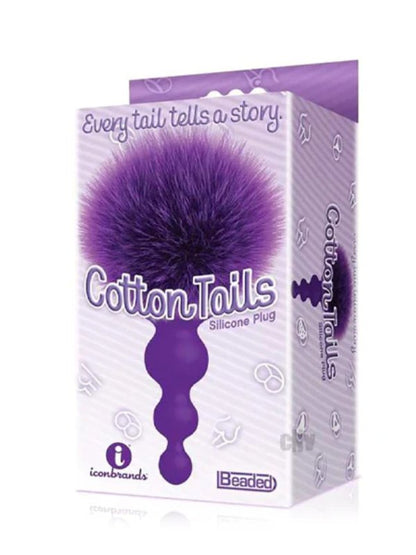 Cotton Tails Beaded Silicone Anal Plug Purple - Passionzone Adult Store