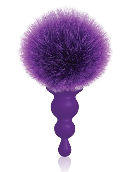 Cotton Tails Beaded Silicone Anal Plug Purple - Passionzone Adult Store