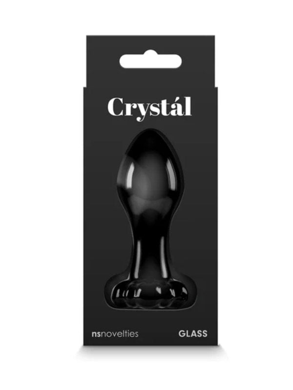 Crystal Glass Flower Anal Plug Black - Passionzone Adult Store