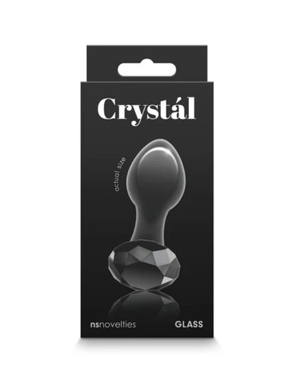 Crystal Glass Gem Anal Plug Black - Passionzone Adult Store