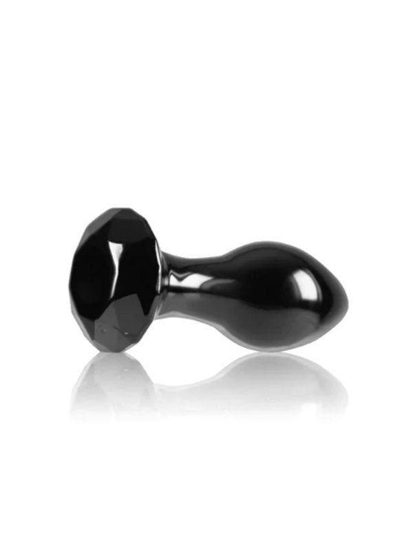 Crystal Glass Gem Anal Plug Black - Passionzone Adult Store