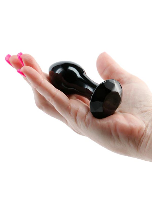 Crystal Glass Gem Anal Plug Black - Passionzone Adult Store