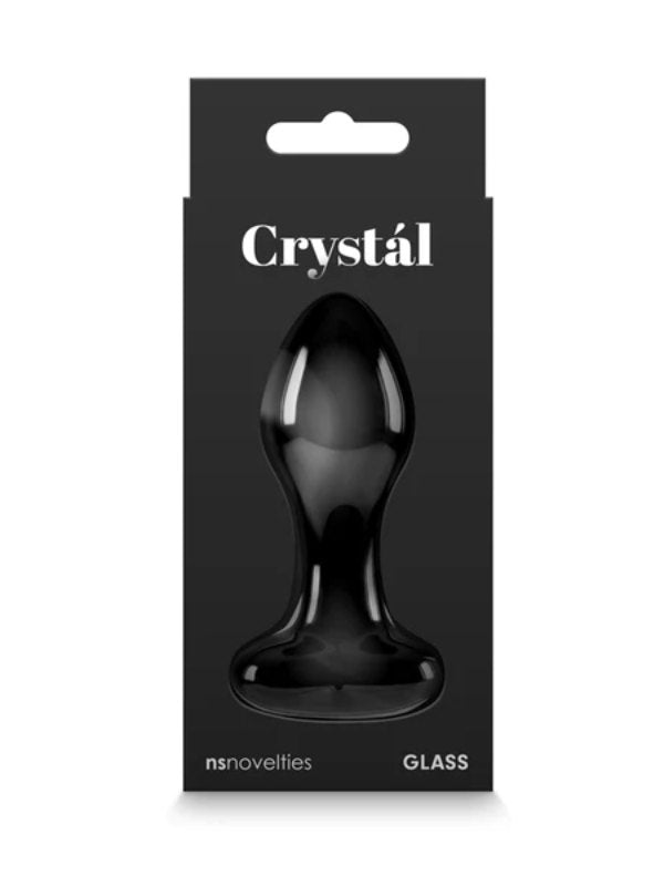 Crystal Glass Heart Anal Plug Black - Passionzone Adult Store