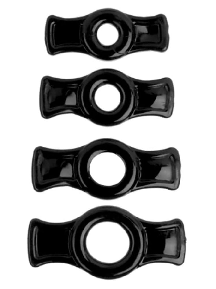 Doc Johnson TitanMen Cock Ring 4 Pack Black - Passionzone Adult Store