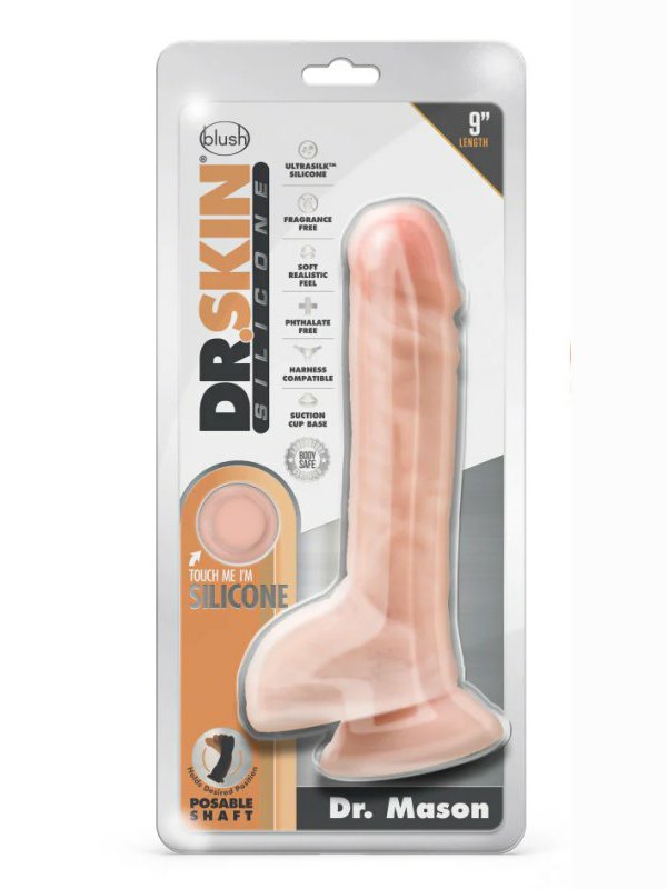 Dr. Skin Dr. Mason 9" Poseable Dildo Flesh - Passionzone Adult Store