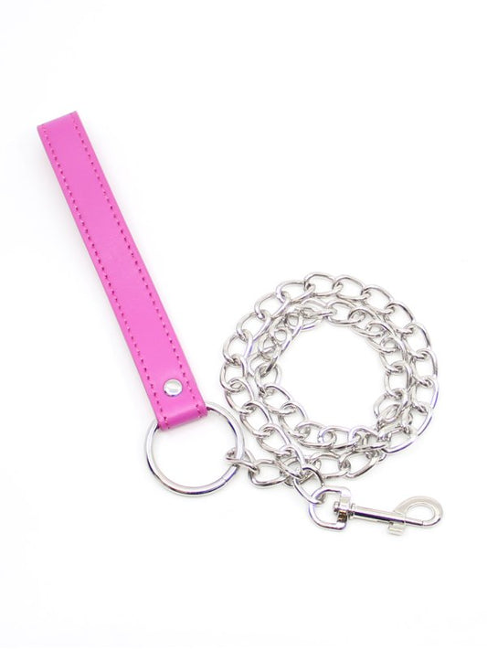 Faux Leather Chain Leash Pink - Passionzone Adult Store