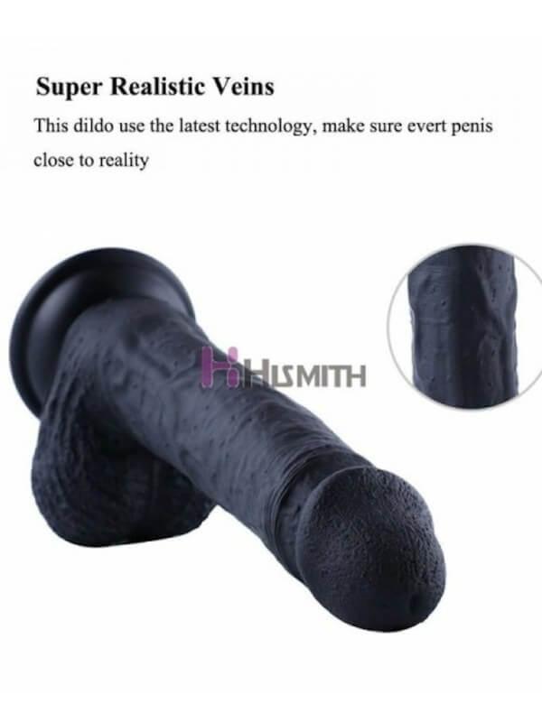 HiSmith 8.7 Inch Silicone Dildo Black - Passionzone Adult Store