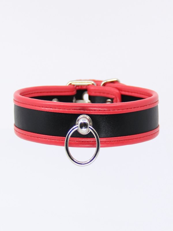 Love In Leather Thin Padded Collar Red - Passionzone Adult Store