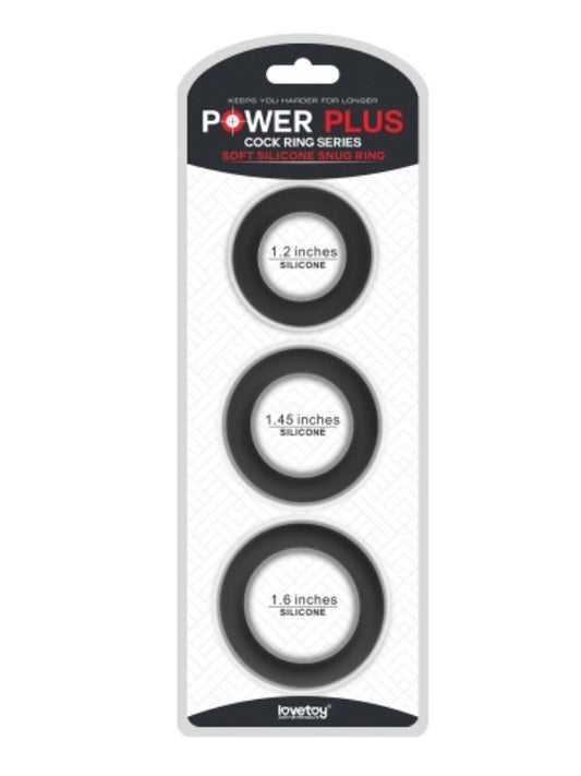 Lovetoy Power Plus Silicone Snug Ring 3 Pack - Passionzone Adult Store