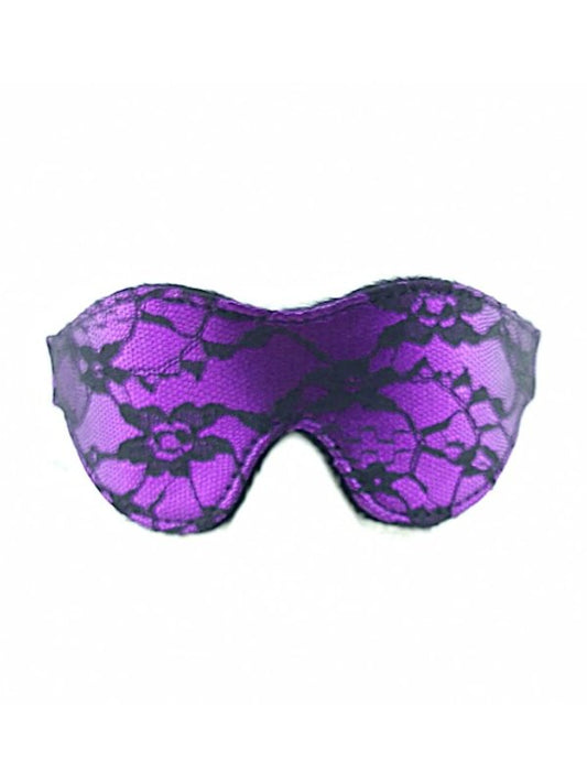 Luxe Outlet Fur Lined Lace Blindfold Purple - Passionzone Adult Store