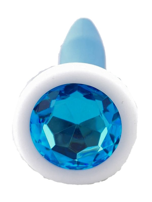 Luxe Outlet Silicone Gem Anal Plug Blue - Passionzone Adult Store