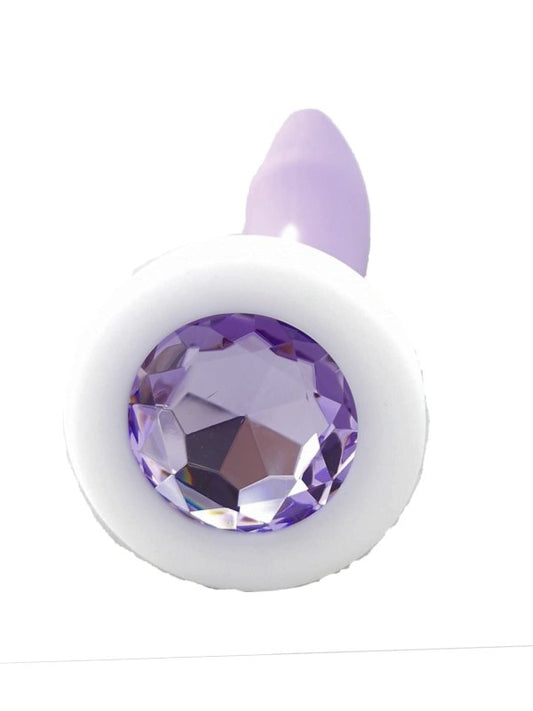 Luxe Outlet Silicone Gem Anal Plug Large Purple - Passionzone Adult Store