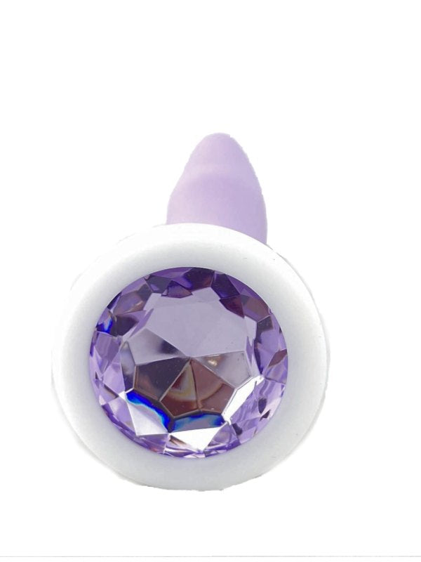 Luxe Outlet Silicone Gem Anal Plug Medium Purple - Passionzone Adult Store