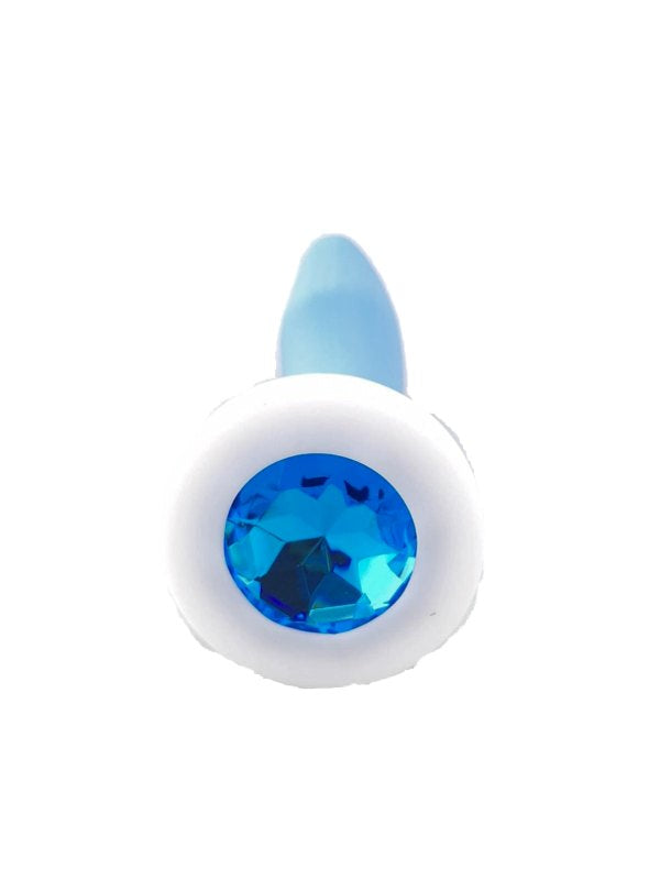 Luxe Outlet Silicone Gem Anal Plug Small Blue - Passionzone Adult Store