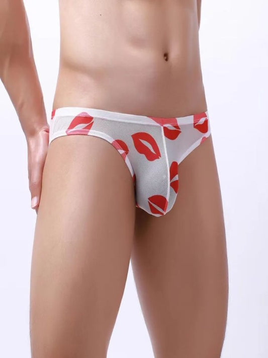 Mens White Kiss Kiss G-String Medium - Passionzone Adult Store