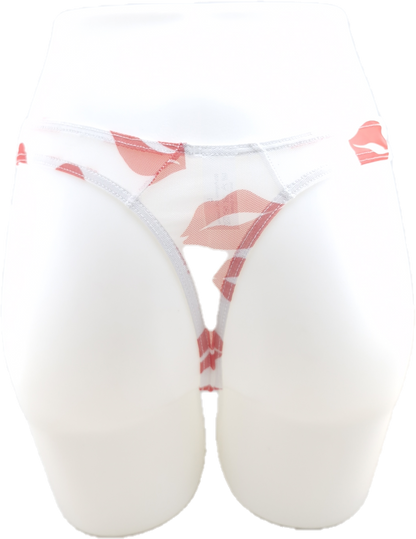 Mens White Kiss Kiss G-String Medium - Passionzone Adult Store