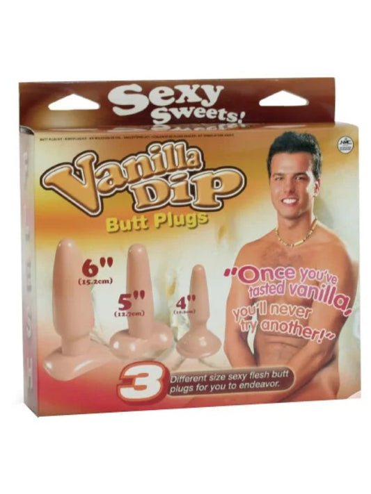 NMC Vanilla Dip Anal Plug Trio Flesh - Passionzone Adult Store