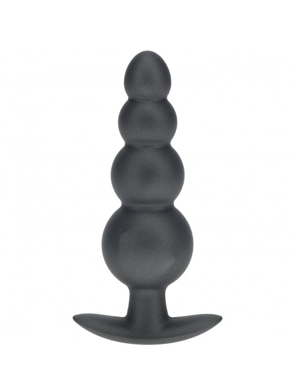 Ouch! Smooth Beaded Silicone Anal Plug Gunmetal - Passionzone Adult Store